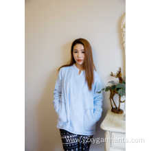 Skyblue flannel pajama top t-shirt